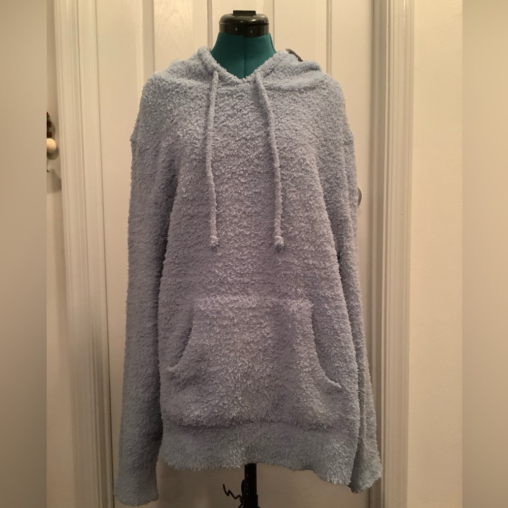 Lounge Life Cloud Knit Powder Light Blue Sweater Hoodie Women’s Large